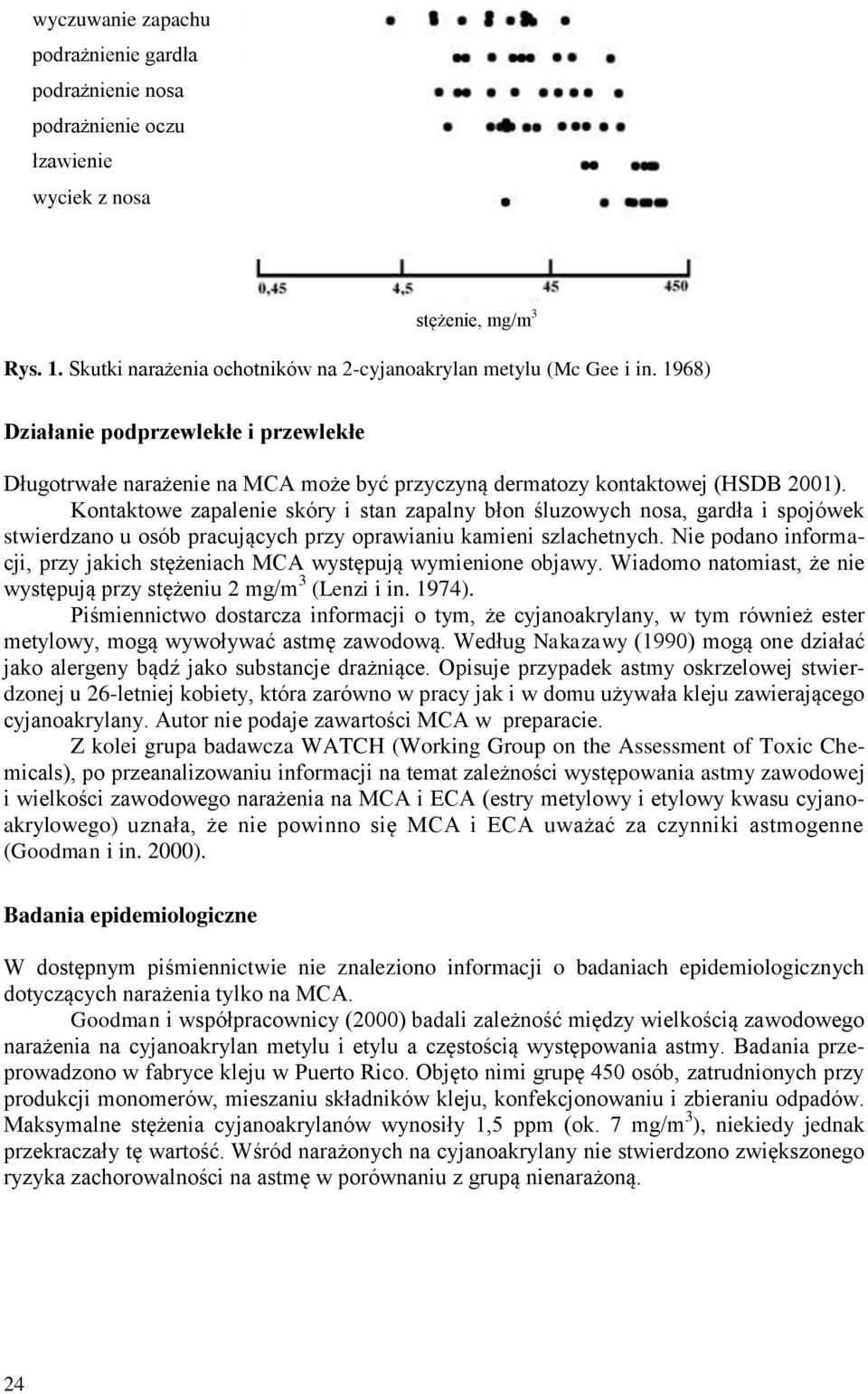 Kontaktowe zapalenie skóry i stan zapalny błon śluzowych nosa, gardła i spojówek stwierdzano u osób pracujących przy oprawianiu kamieni szlachetnych.