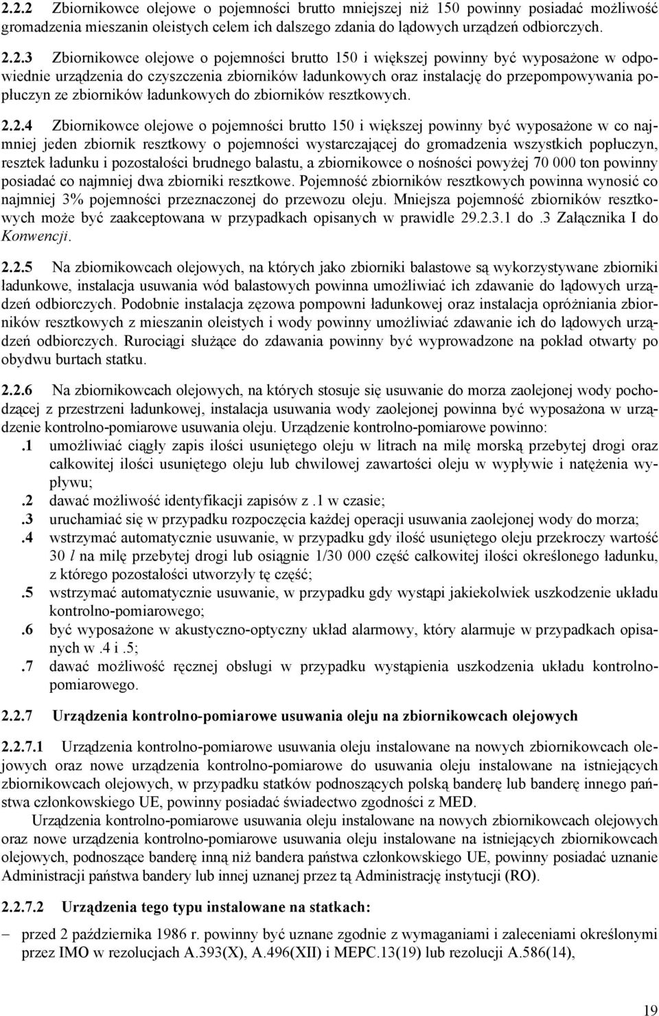 zbiorników ładunkowych do zbiorników resztkowych. 2.