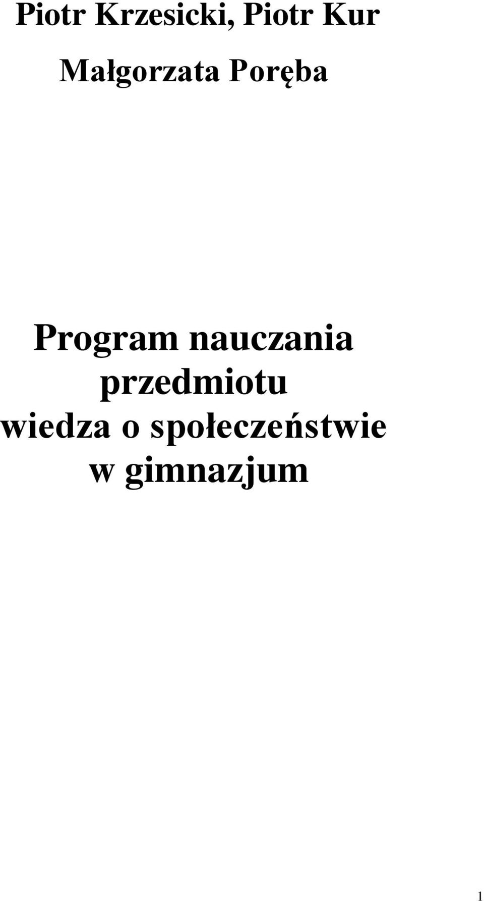 nauczania przedmiotu wiedza