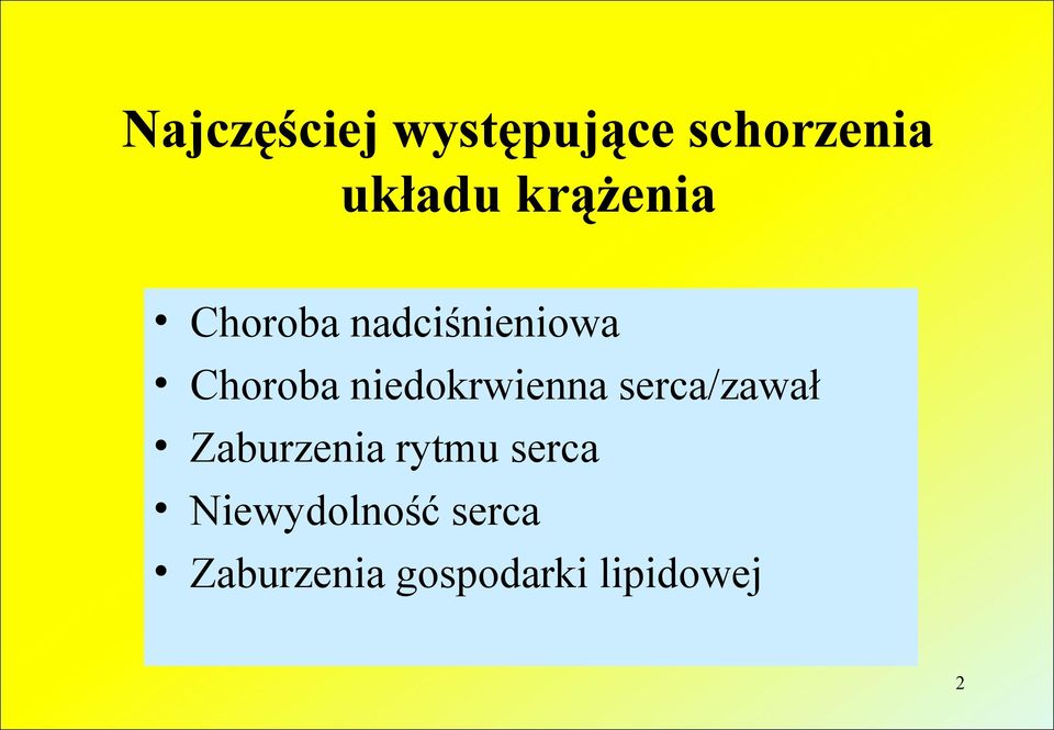 niedokrwienna serca/zawał Zaburzenia rytmu