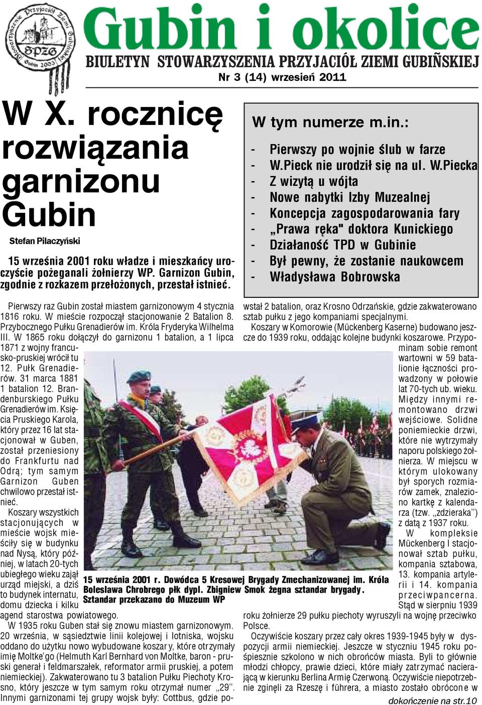 W tym numerze m.in.: - Pierwszy po wojnie œlub w farze - W.