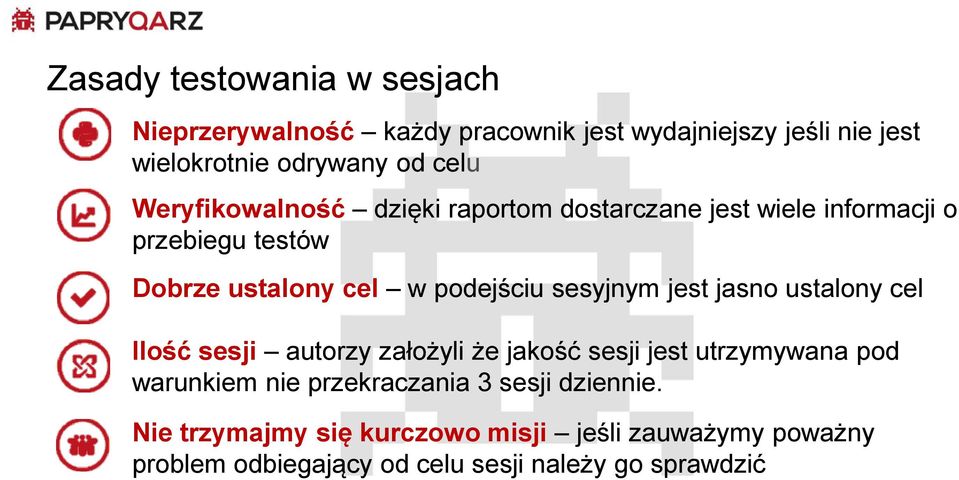 sesyjnym jest jasno ustalony cel Ilość sesji autorzy założyli że jakość sesji jest utrzymywana pod warunkiem nie