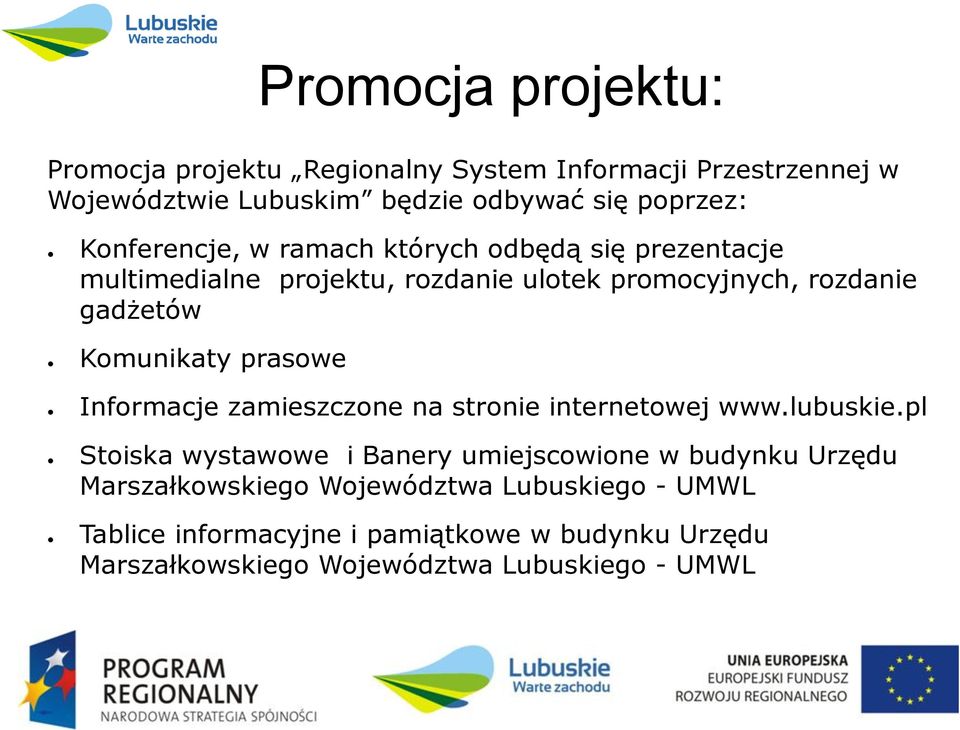 prasowe Informacje zamieszczone na stronie internetowej www.lubuskie.