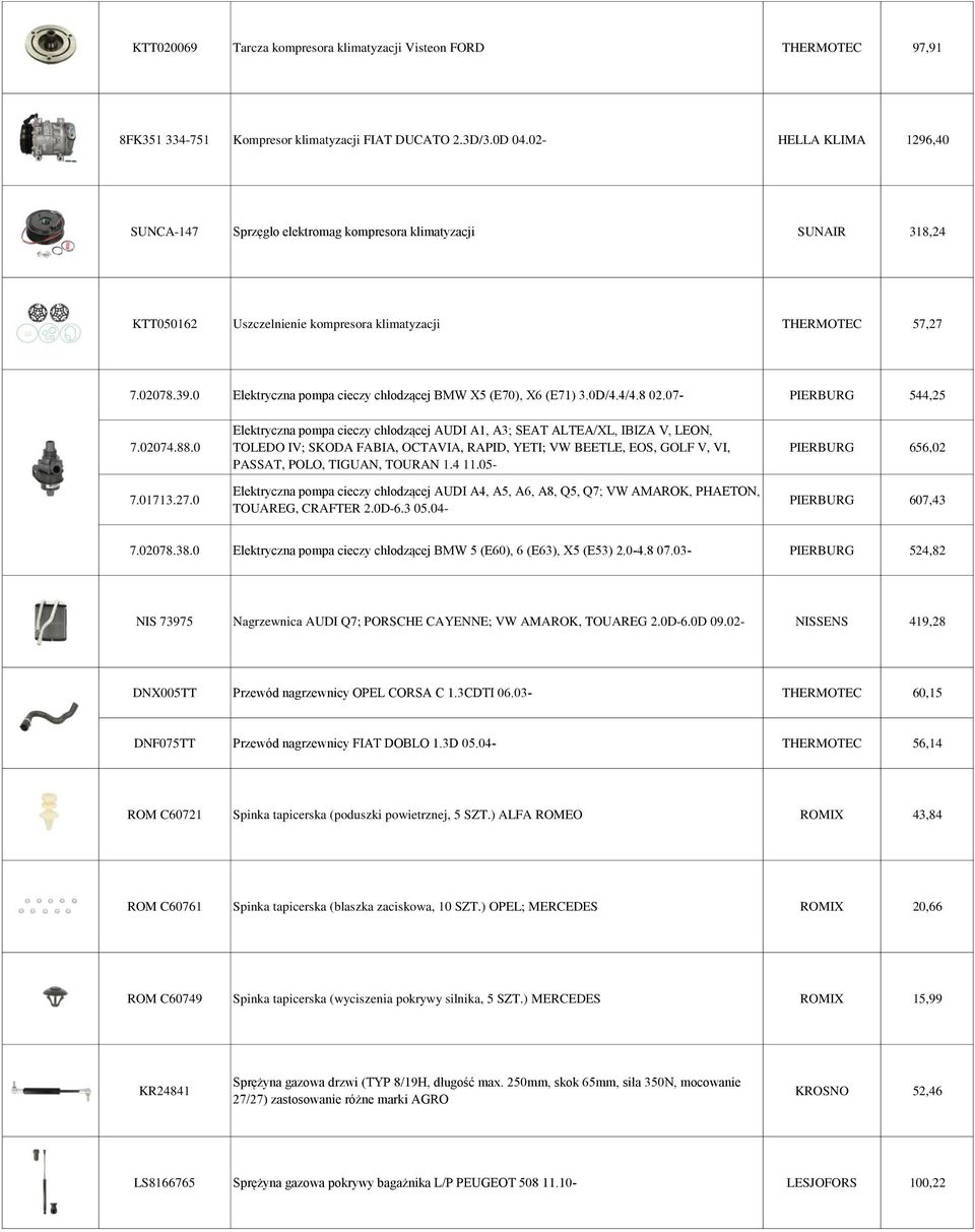 0 Elektryczna pompa cieczy chłodzącej BMW X5 (E70), X6 (E71) 3.0D/4.4/4.8 02.07- PIERBURG 544,25 7.02074.88.0 7.01713.27.