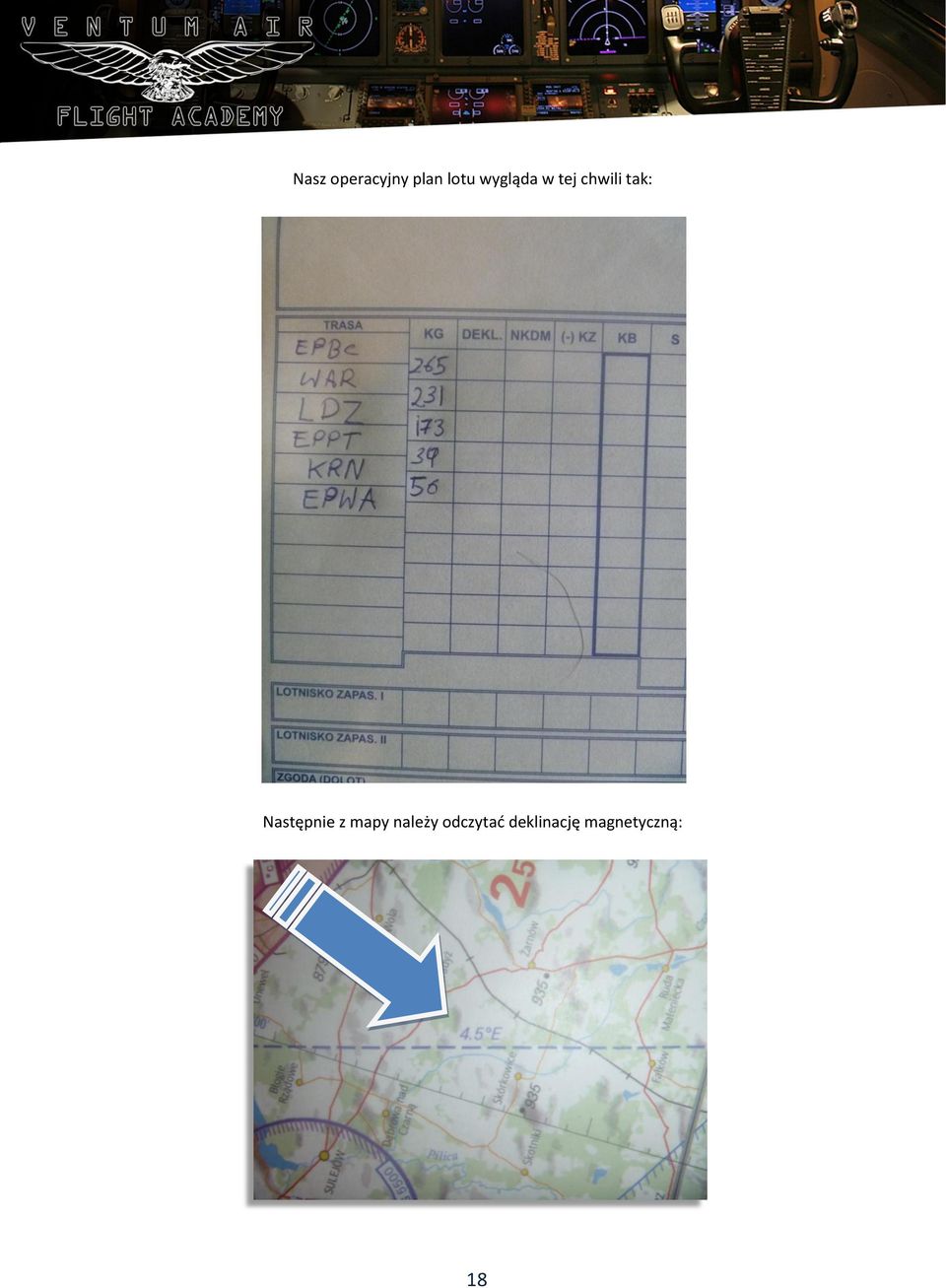 Następnie z mapy należy
