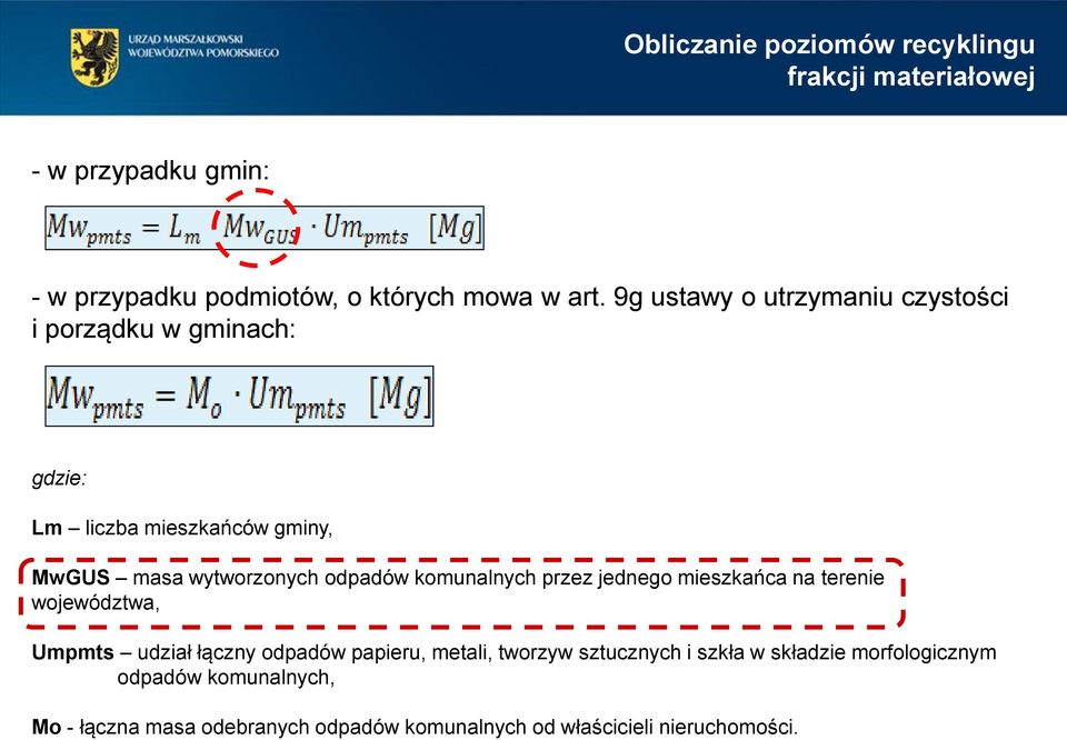 komunalnych przez jednego mieszkańca na terenie województwa, Umpmts udział łączny odpadów papieru, metali, tworzyw