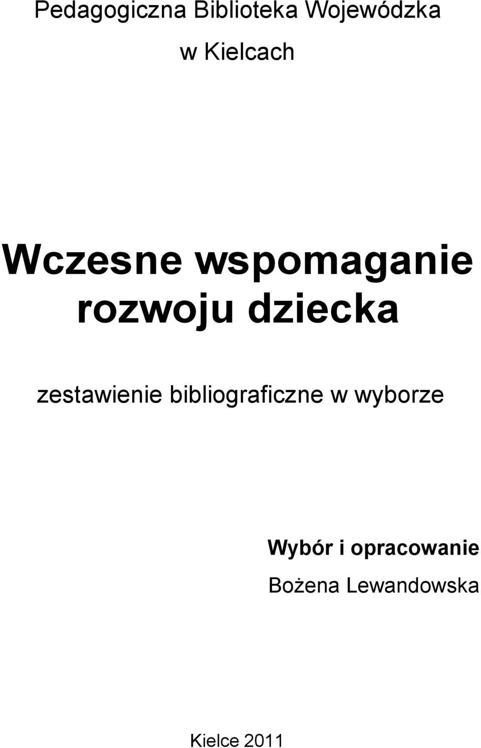dziecka zestawienie bibliograficzne w
