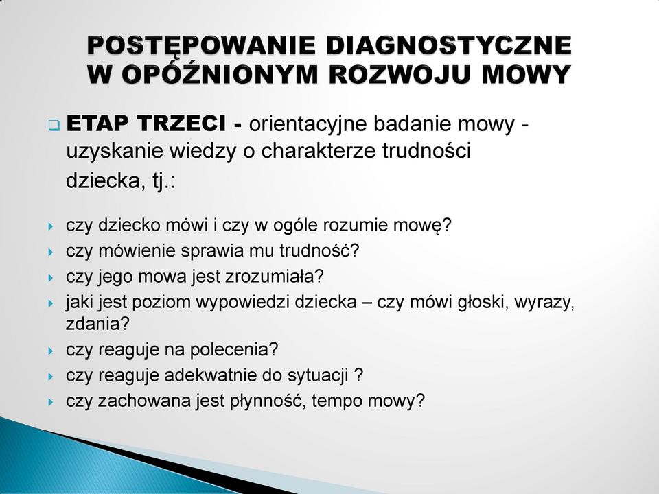 czy jego mowa jest zrozumiała?