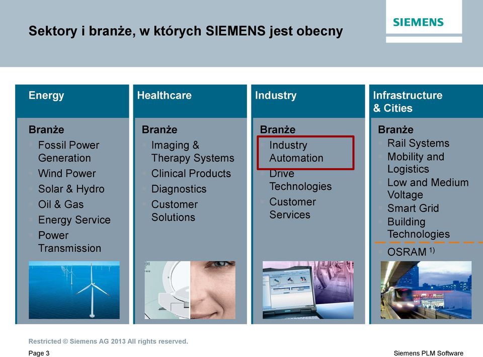 Systems Clinical Products Diagnostics Customer Solutions Branże Industry Automation Drive Technologies Customer