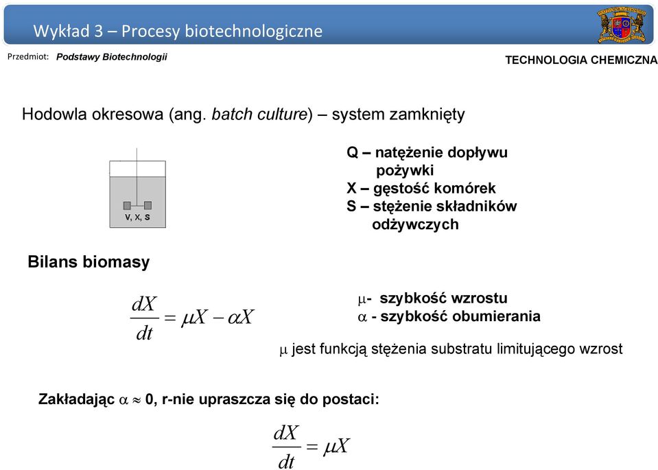 Wykład 3 Procesy biotechnologiczne - PDF Darmowe pobieranie