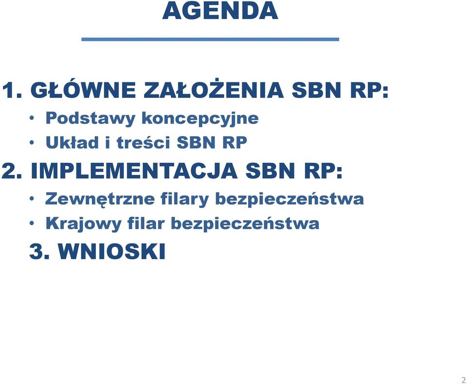 koncepcyjne Układ i treści SBN RP 2.