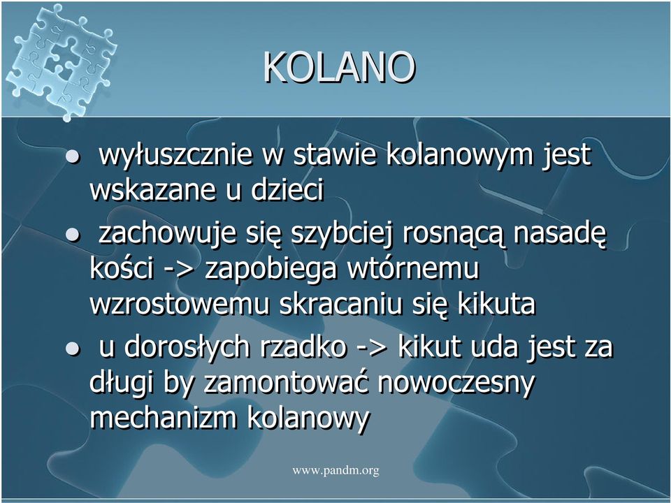 wtórnemu wzrostowemu skracaniu się kikuta u dorosłych rzadko