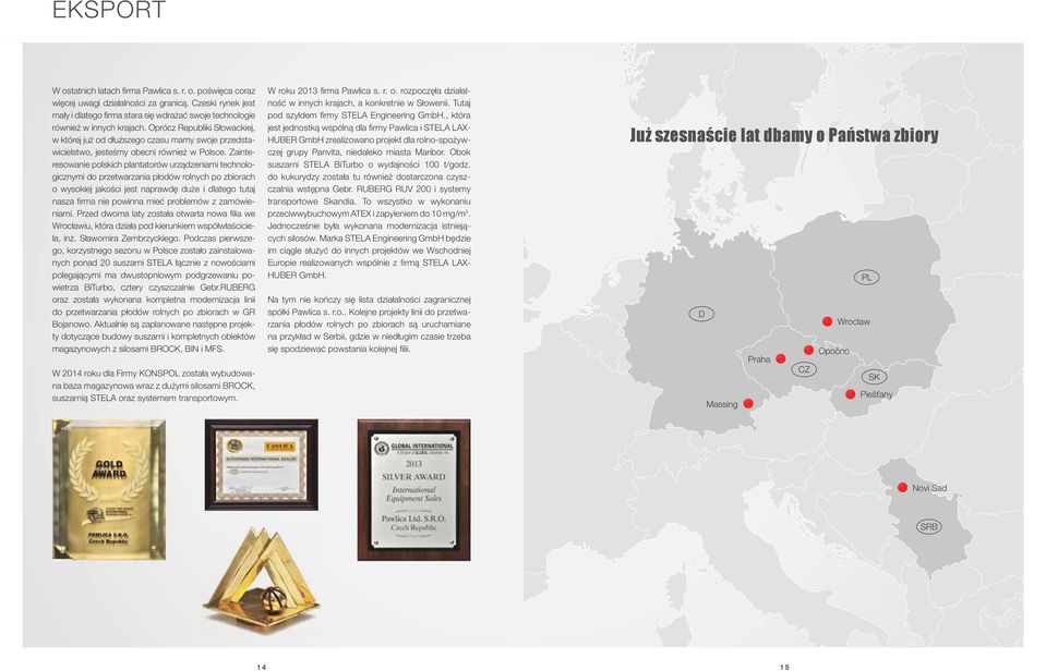 Oprócz Republiki Słowackiej, w której już od dłuższego czasu mamy swoje przedstawicielstwo, jesteśmy obecni również w Polsce.