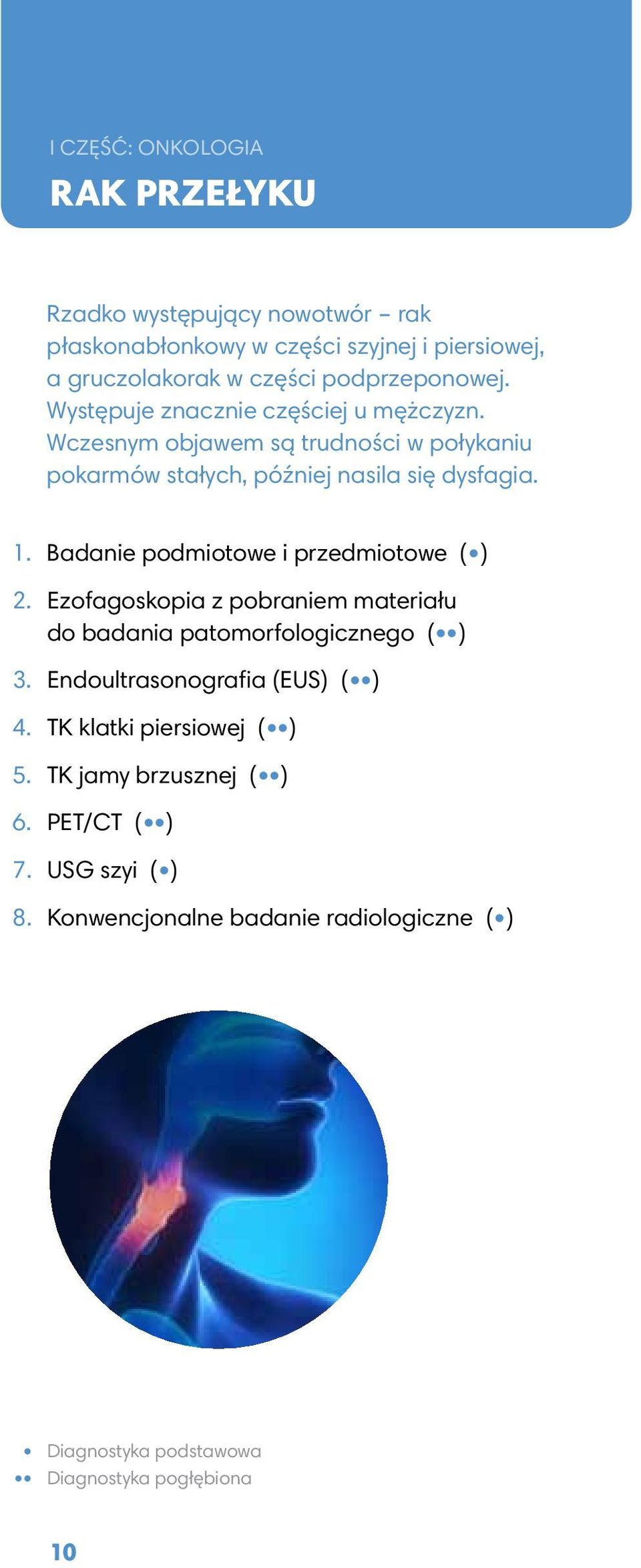 Wczesnym objawem są trudności w połykaniu pokarmów stałych, później nasila się dysfagia. 1. Badanie podmiotowe i przedmiotowe ( ) 2.