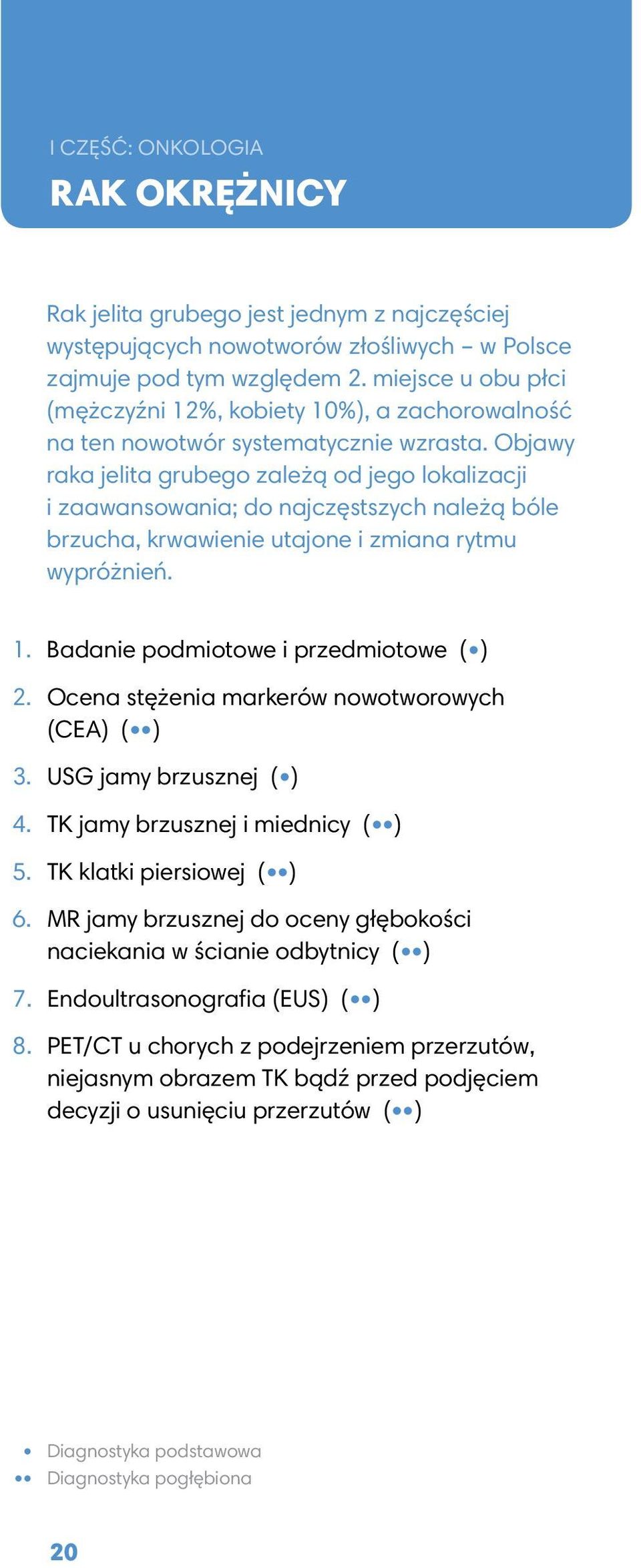 Objawy raka jelita grubego zależą od jego lokalizacji i zaawansowania; do najczęstszych należą bóle brzucha, krwawienie utajone i zmiana rytmu wypróżnień. 1. Badanie podmiotowe i przedmiotowe ( ) 2.