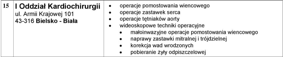 zastawek serca operacje tętniaków aorty wideoskopowe techniki operacyjne