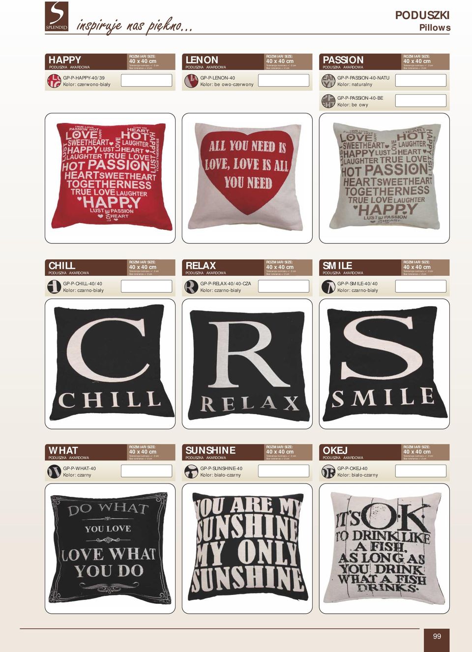 GP-P-CHILL-40/40 Kolor: czarno-biały GP-P-RELAX-40/40-CZA Kolor: czarno-biały GP-P-SMILE-40/40 Kolor: