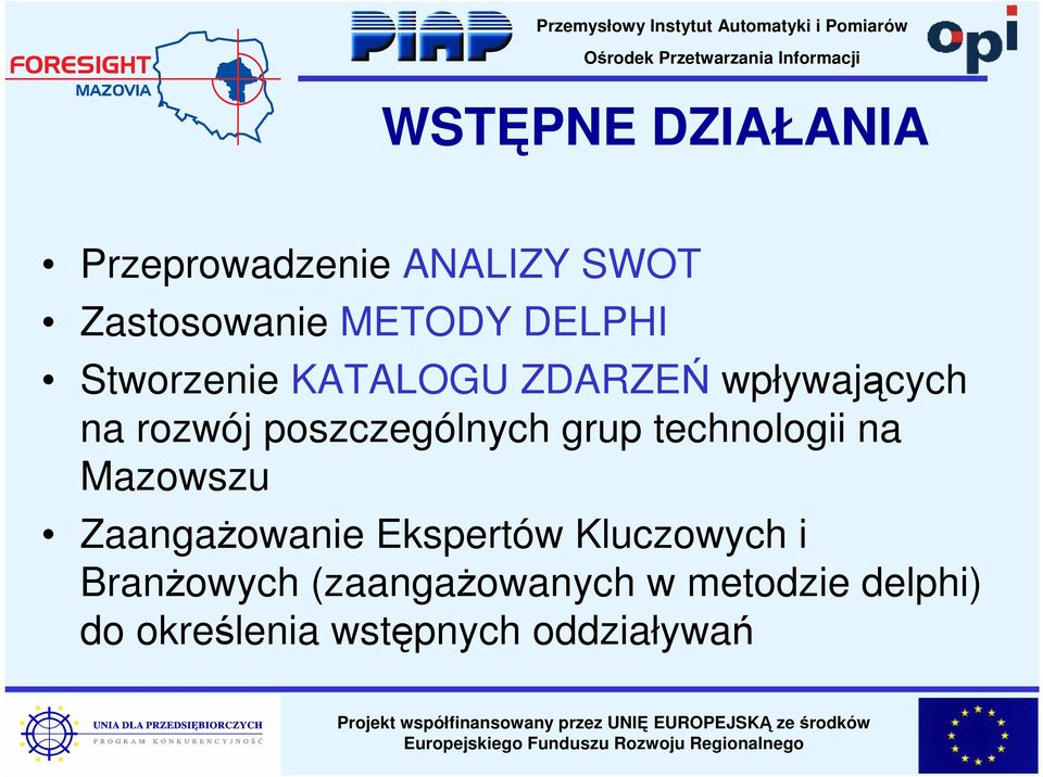 poszczególnych grup technologii na Mazowszu Zaangażowanie Ekspertów