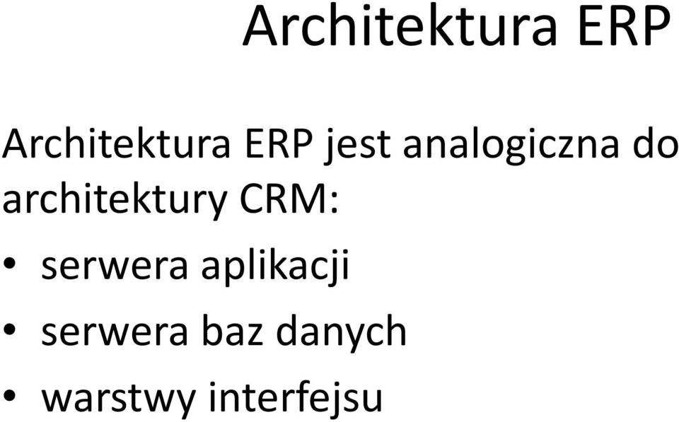 architektury CRM: serwera