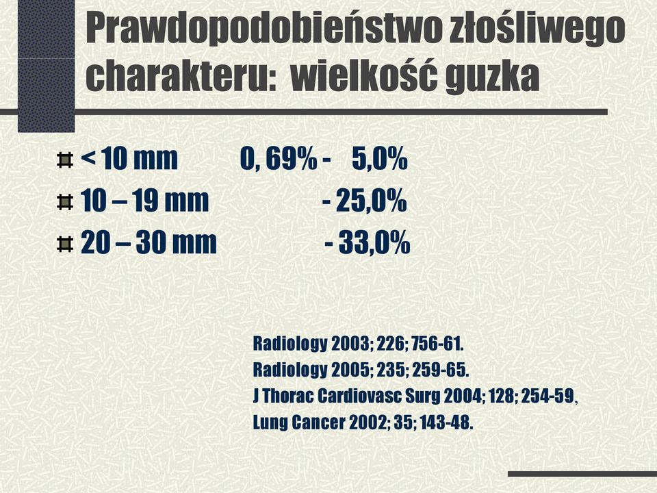 Radiology 2003; 226; 756-61. Radiology 2005; 235; 259-65.