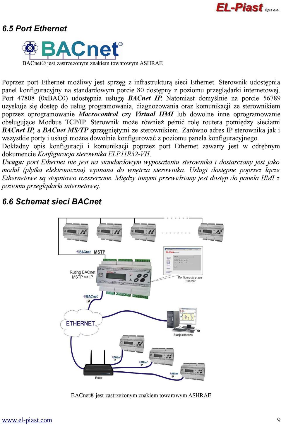 Natomiast domyślnie na porcie 56789 uzyskuje się dostęp do usług programowania, diagnozowania oraz komunikacji ze sterownikiem poprzez oprogramowanie Macrocontrol czy Virtual HMI lub dowolne inne