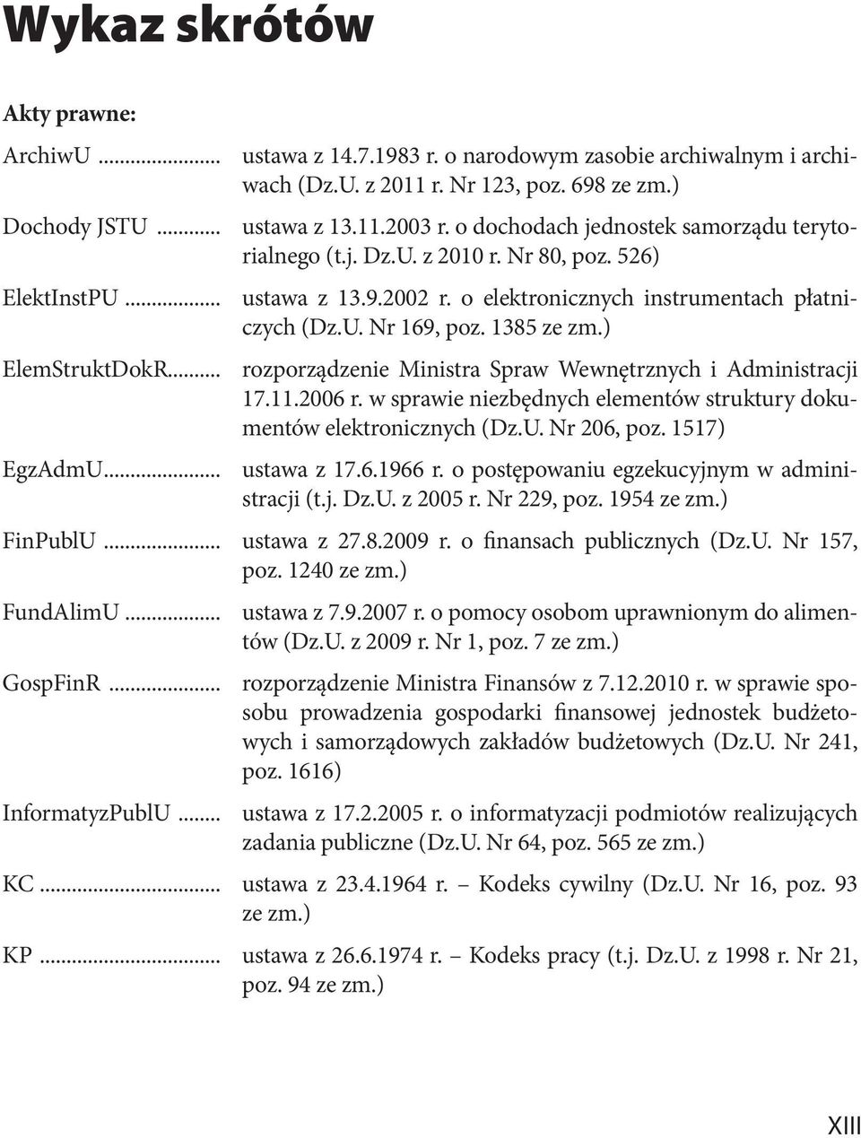 ) ElemStruktDokR... rozporządzenie Ministra Spraw Wewnętrznych i Administracji 17.11.2006 r. w sprawie niezbędnych elementów struktury dokumentów elektronicznych (Dz.U. Nr 206, poz. 1517) EgzAdmU.