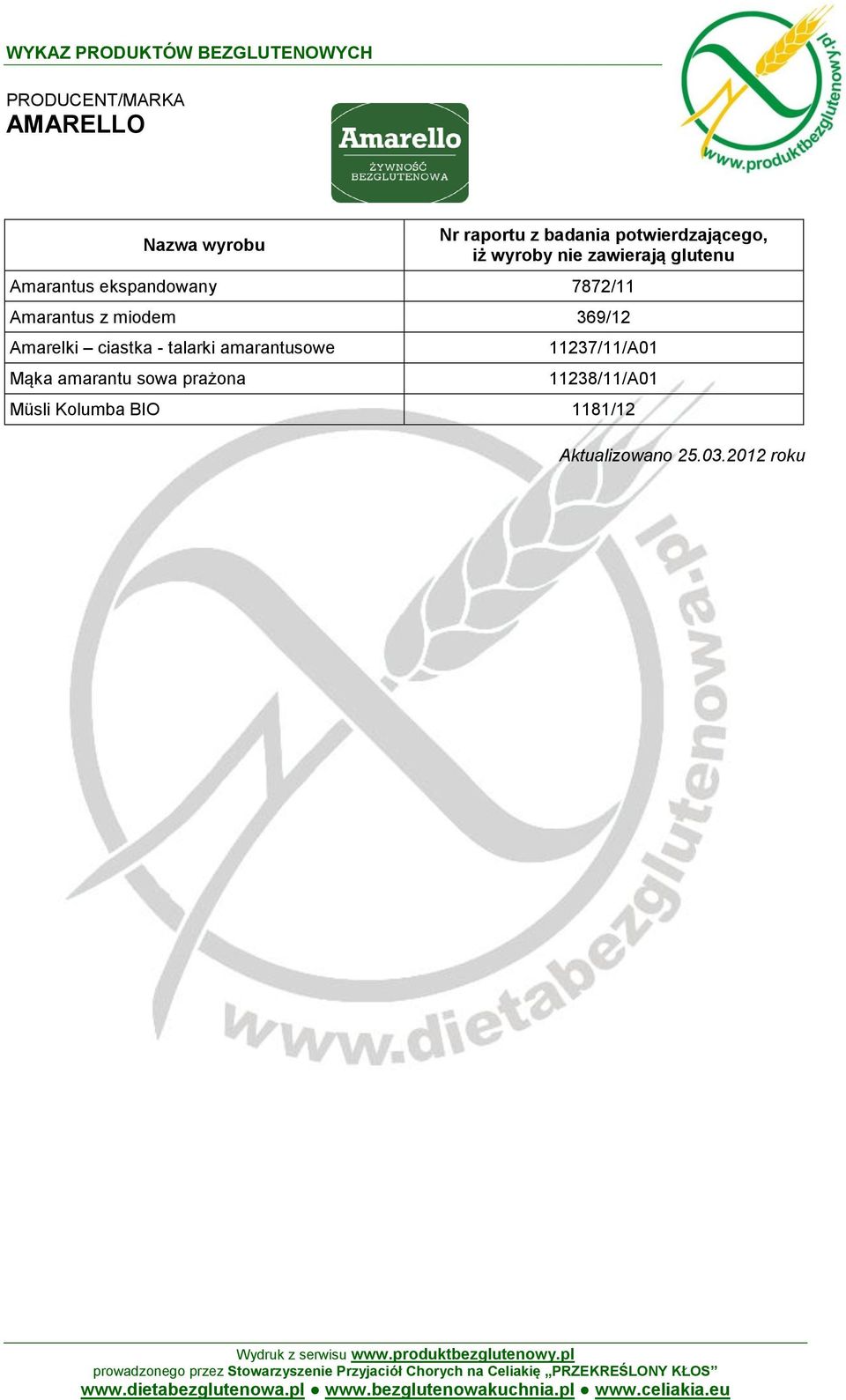 Mąka amarantu sowa prażona 11237/11/A01 11238/11/A01