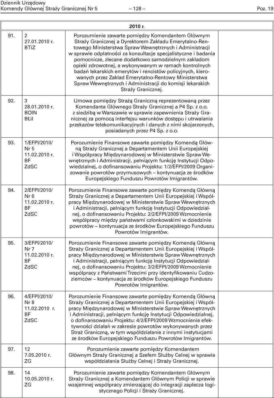 Straży Granicznej a Dyrektorem Zakładu Emerytalno-Rentowego Ministerstwa Spraw Wewnętrznych i Administracji w sprawie odpłatności za konsultacje specjalistyczne i badania pomocnicze, zlecane