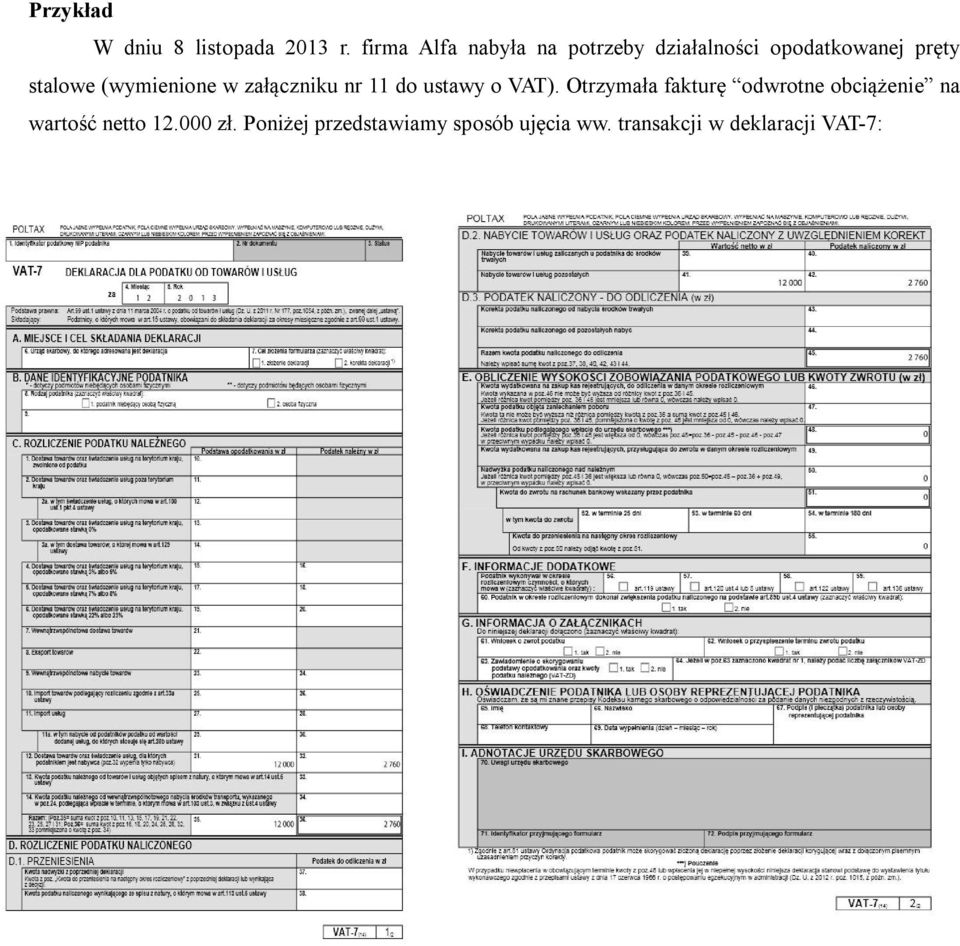 (wymienione w załączniku nr 11 do ustawy o VAT).