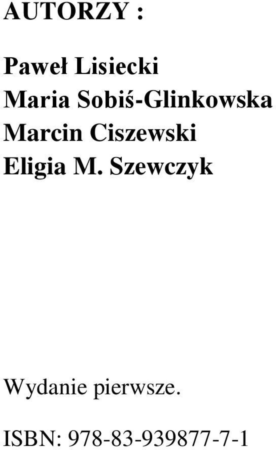 Ciszewski Eligia M.
