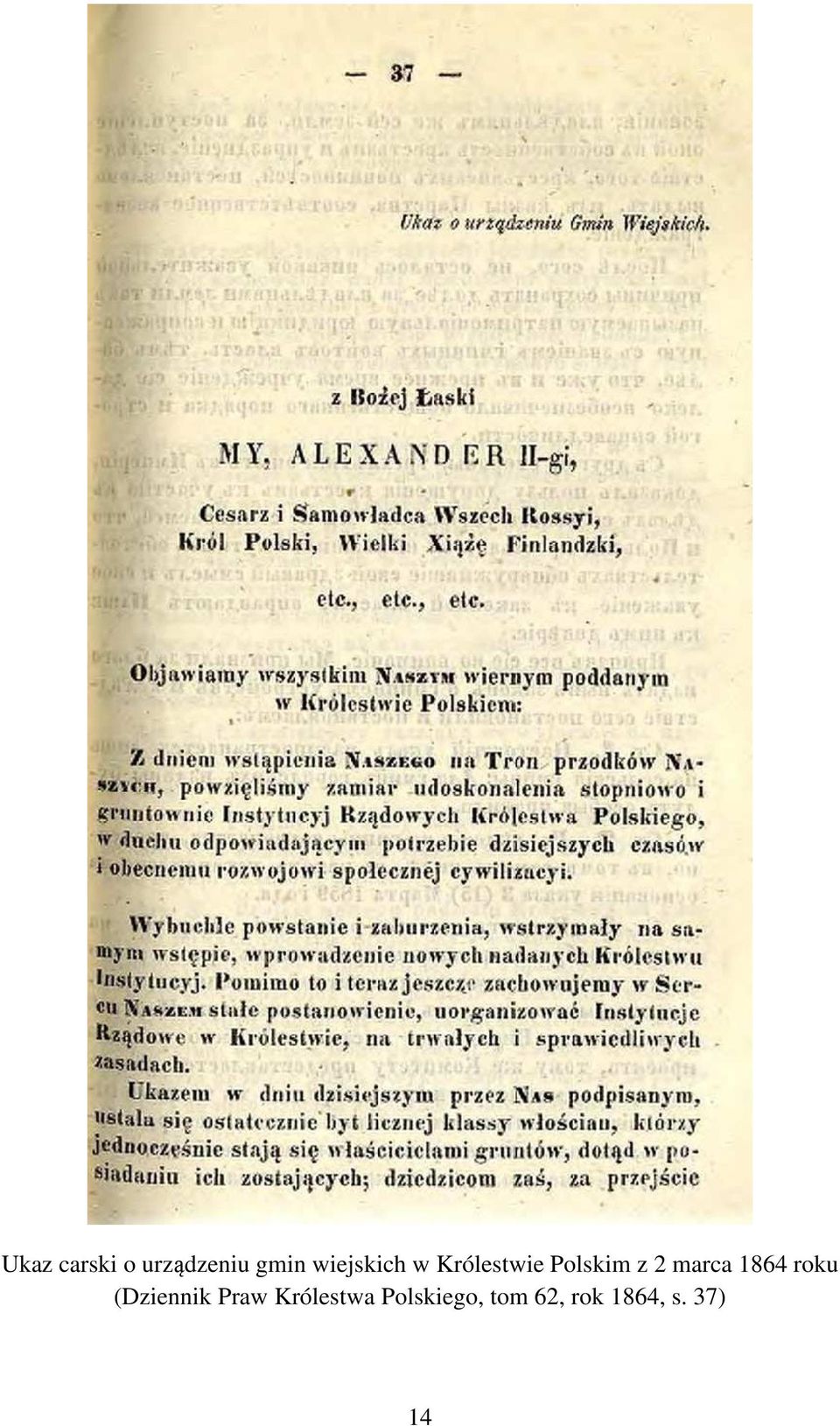 marca 1864 roku (Dziennik Praw
