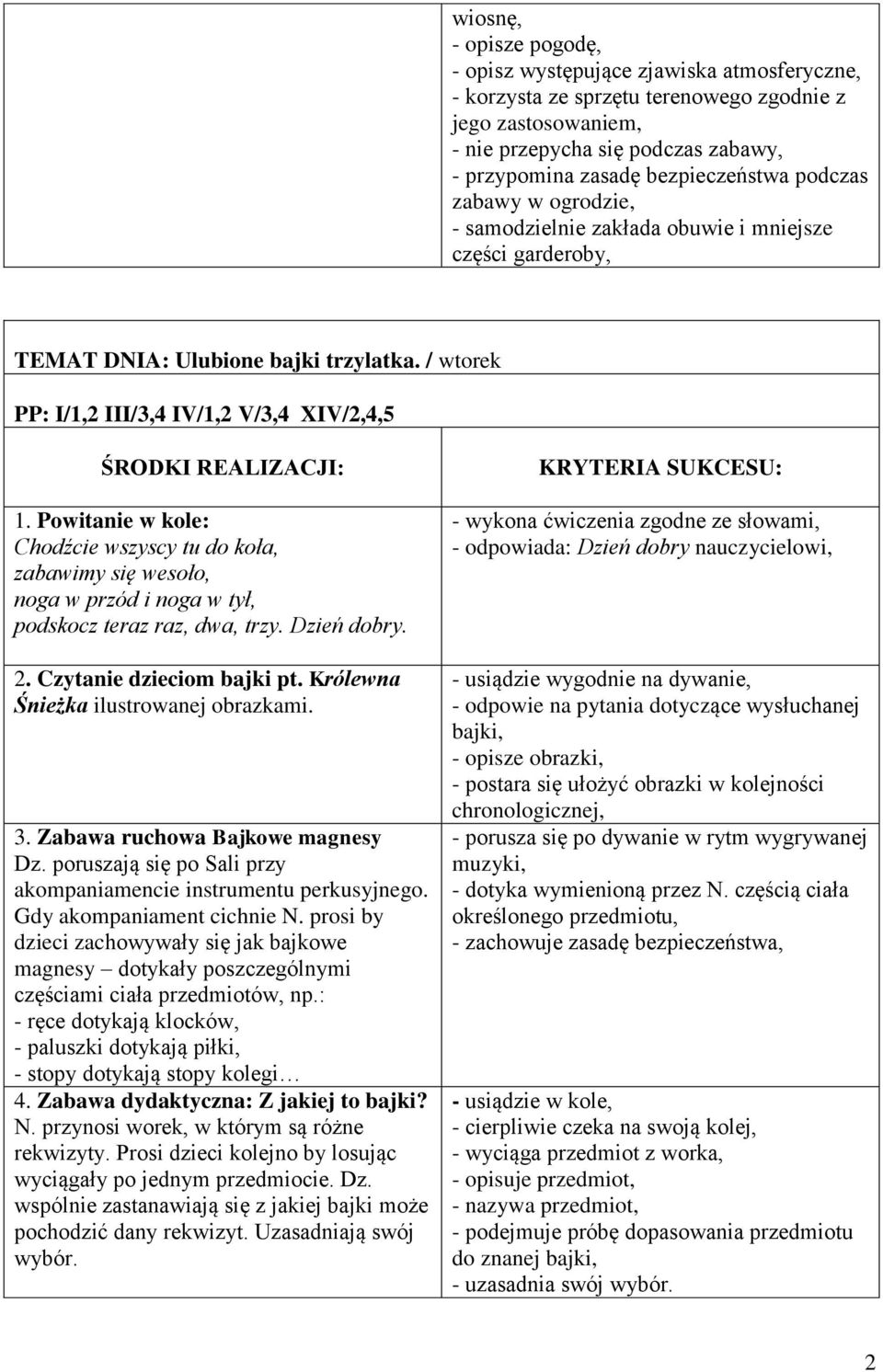 Powitanie w kole: Chodźcie wszyscy tu do koła, zabawimy się wesoło, noga w przód i noga w tył, podskocz teraz raz, dwa, trzy. Dzień dobry. 2. Czytanie dzieciom bajki pt.