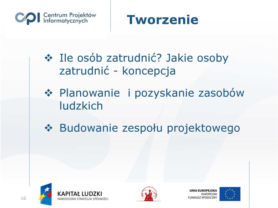 Planowanie i pozyskanie zasobów