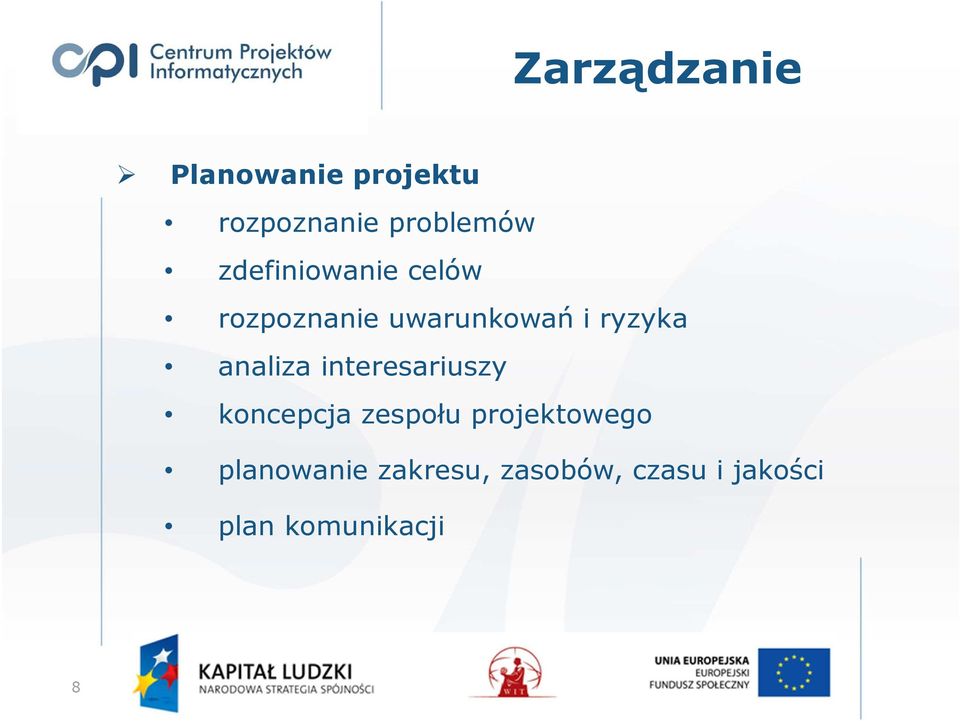 analiza interesariuszy koncepcja zespołu projektowego