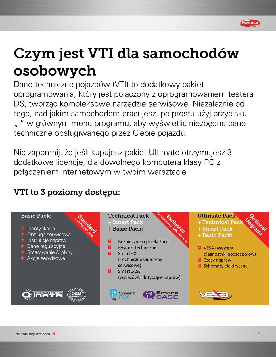 Nie zapomnij, że jeśli kupujesz pakiet Ultimate otrzymujesz 3 dodatkowe licencje, dla dowolnego komputera klasy PC z połączeniem internetowym w twoim warsztacie Identyfikacja Obsługa serwisowa