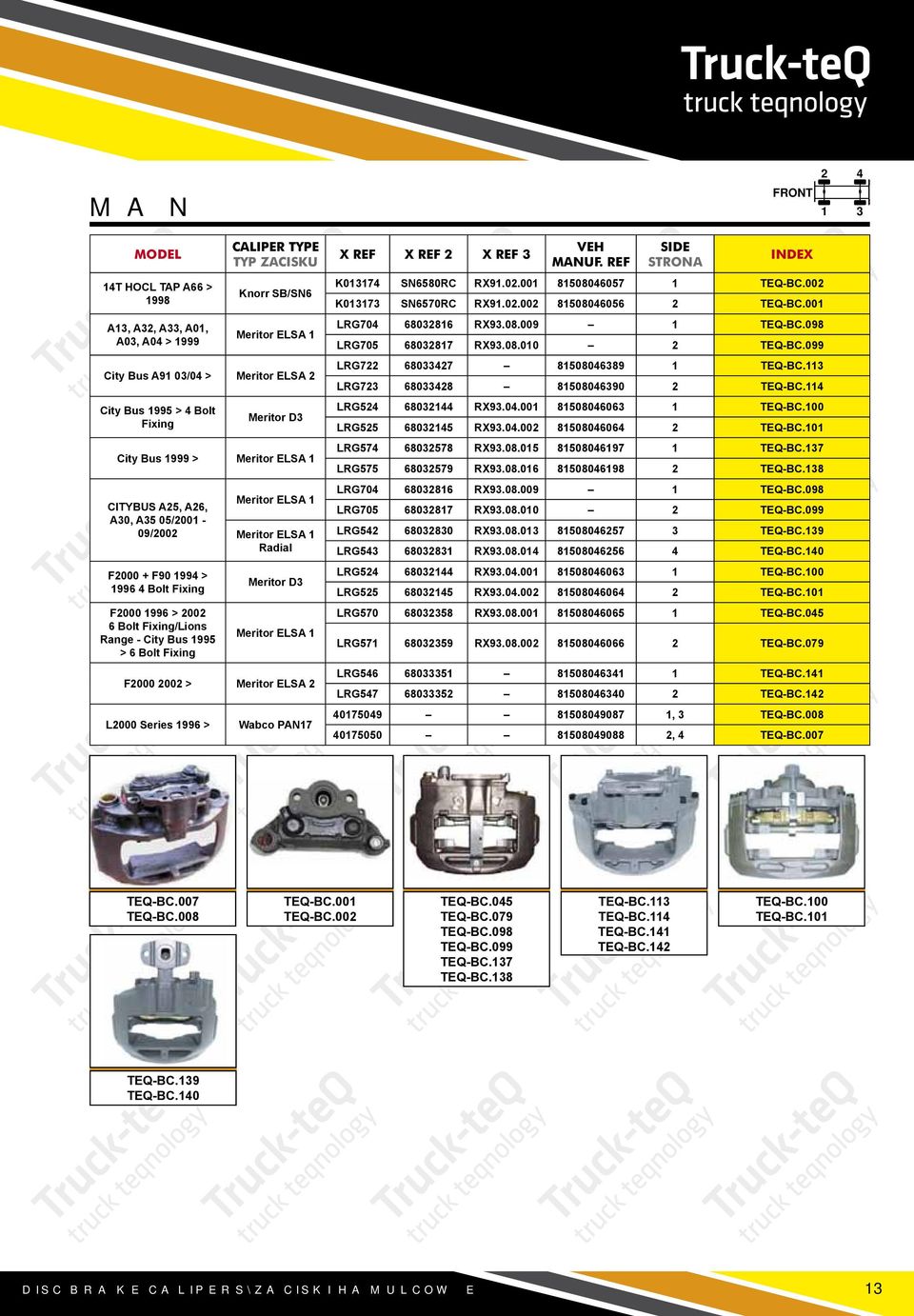 Meritor ELSA 1 Meritor ELSA 1 Radial Meritor D Meritor ELSA 1 F2000 2002 > Meritor ELSA 2 L2000 Series 1996 > Wabco PAN17 2 VEH MANUF. REF SIDE STRONA K01174 SN6580RC RX91.02.001 81508046057 1 TEQ-BC.