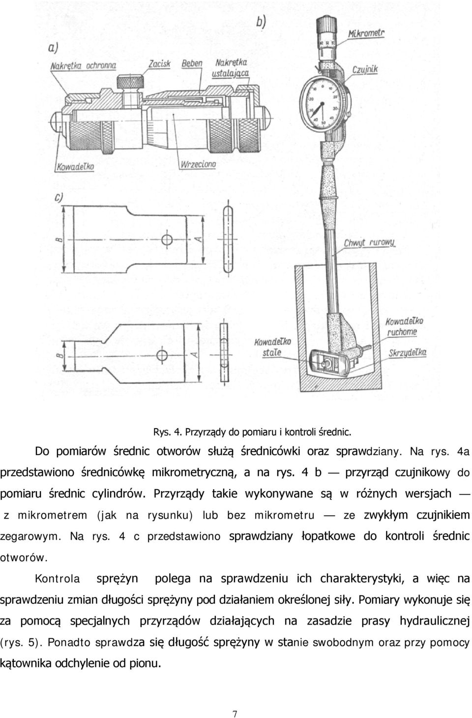 4 c przedstawiono sprawdziany łopatkowe do kontroli średnic otworów.
