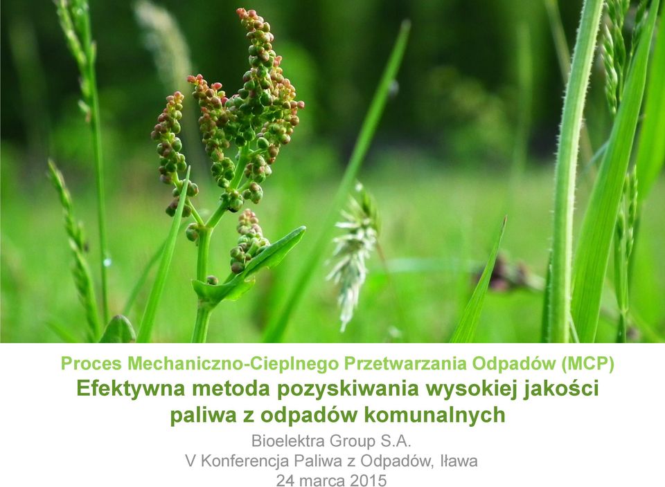 jakości paliwa z odpadów komunalnych Bioelektra