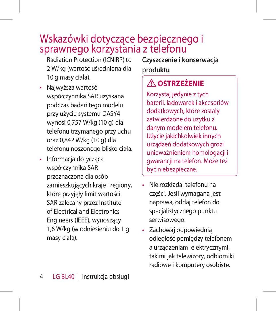 noszonego blisko ciała.