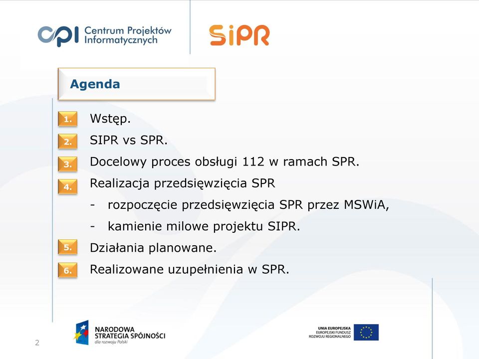 Realizacja przedsięwzięcia SPR - rozpoczęcie przedsięwzięcia