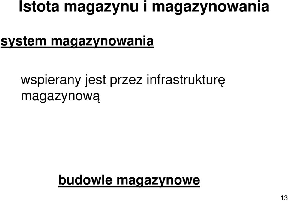 magazynowania wspierany jest