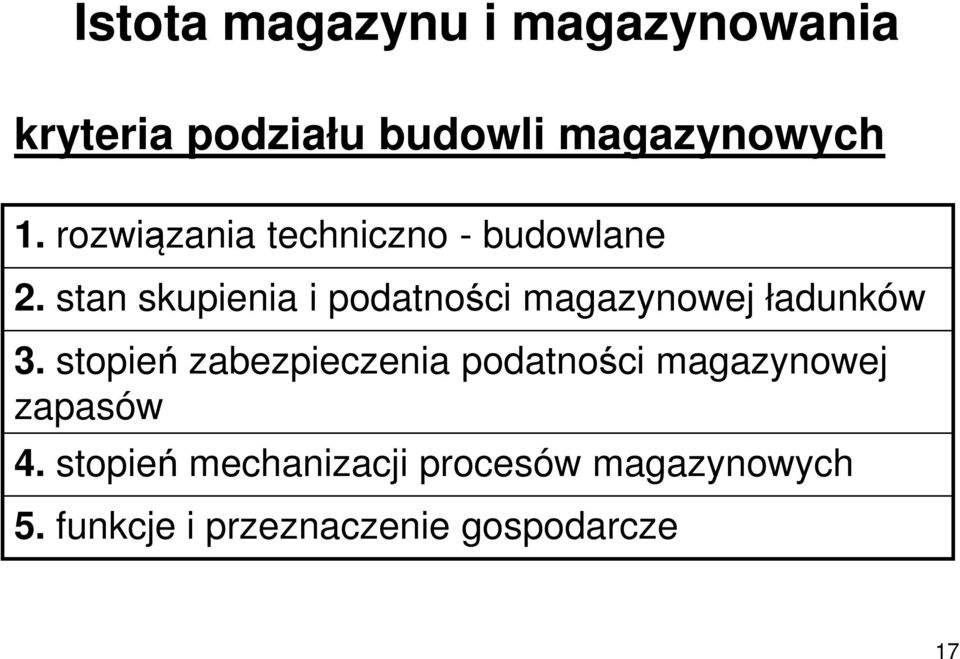 stan skupienia i podatności magazynowej ładunków 3.