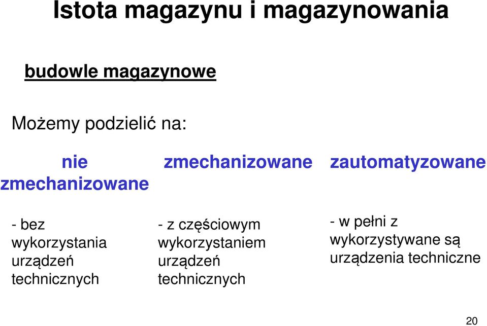 zmechanizowane - z częściowym wykorzystaniem urządzeń technicznych