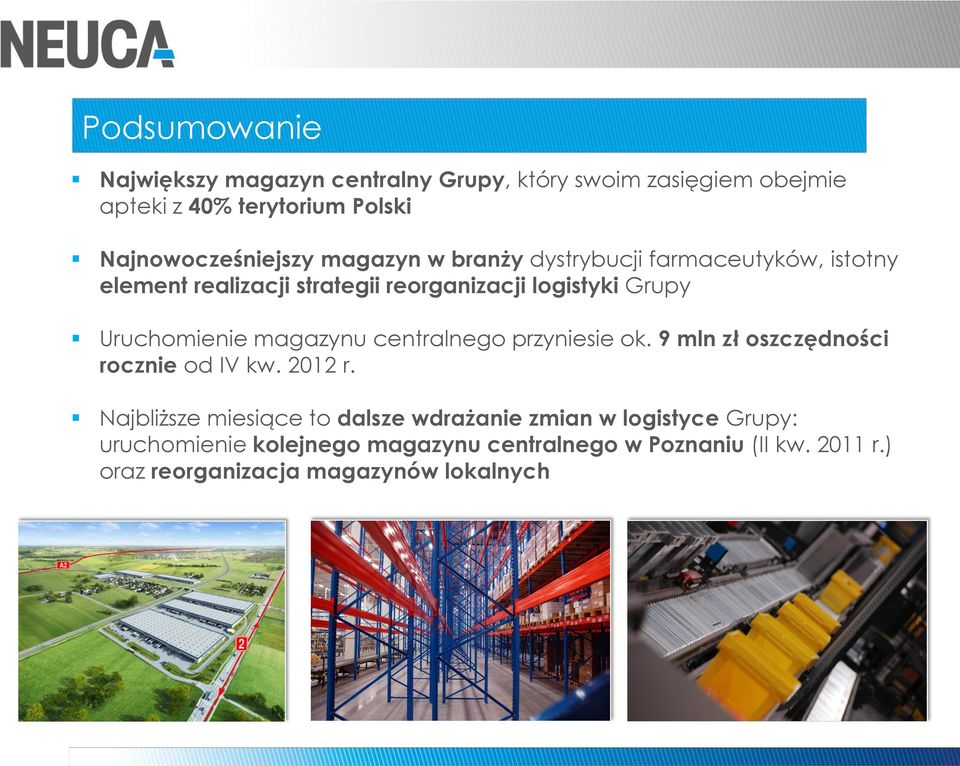 Grupy Uruchomienie magazynu centralnego przyniesie ok. 9 mln zł oszczędności rocznie od IV kw. 2012 r.