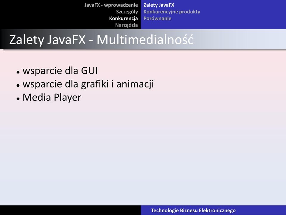 JavaFX - Multimedialnośd wsparcie dla