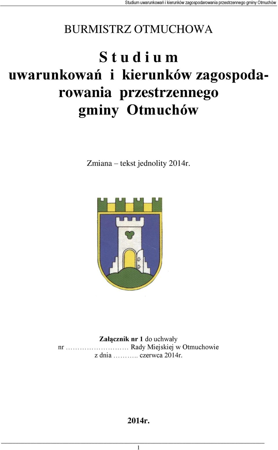 Otmuchów Zmiana tekst jednolity 2014r.
