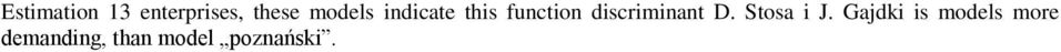 discriminant D. Stosa i J.