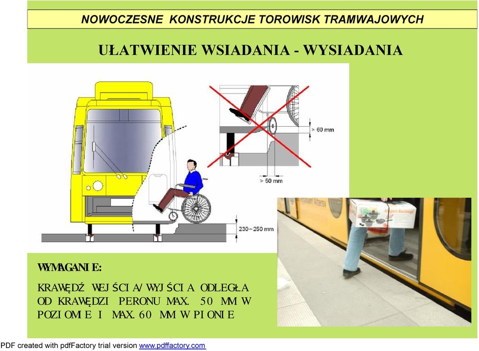 ODLEGŁA OD KRAWĘDZI PERONU MAX.