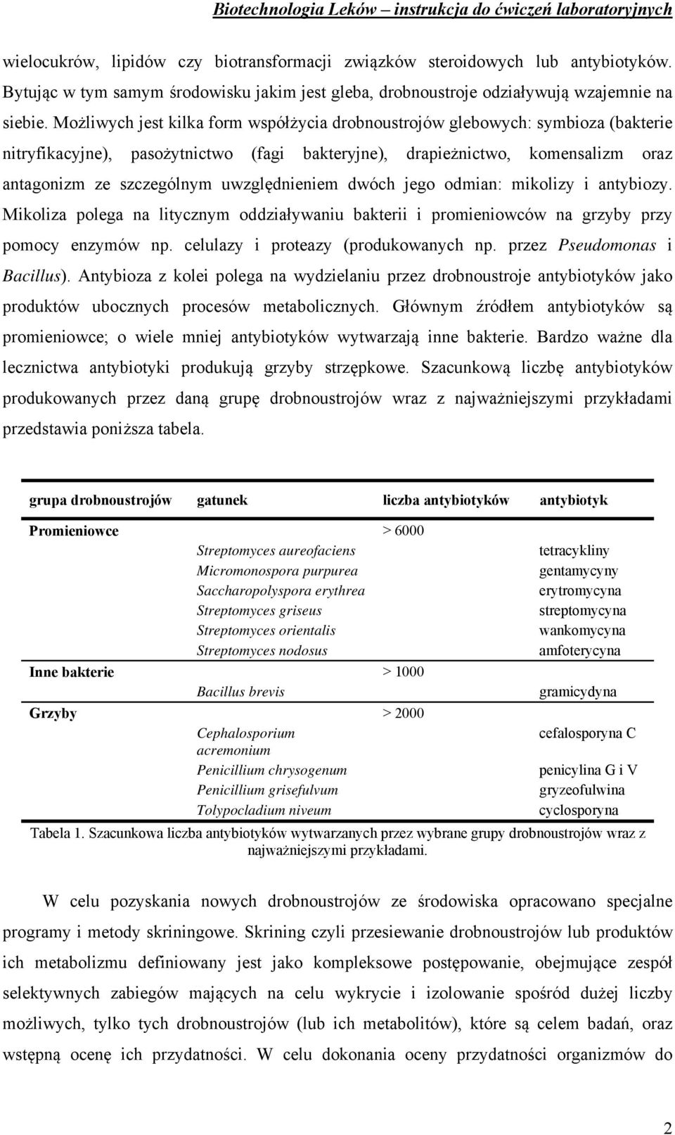 uwzględnieniem dwóch jego odmian: mikolizy i antybiozy. Mikoliza polega na litycznym oddziaływaniu bakterii i promieniowców na grzyby przy pomocy enzymów np. celulazy i proteazy (produkowanych np.