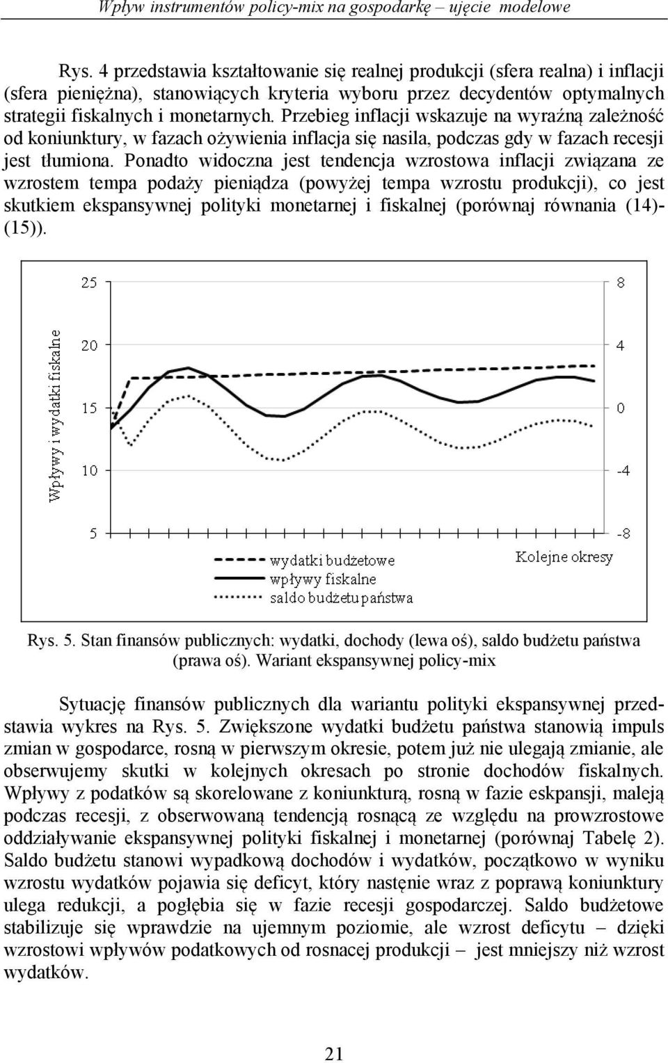 Przebieg inflacji wskazuje na wyraźną zależność od koniunktury, w fazach ożywienia inflacja się nasila, podczas gdy w fazach recesji jest tłumiona.